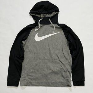 Nike Dri Fit Men Hoodie Sweatshirt Gray & Black, Size Medium